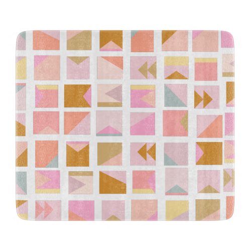 Pretty Pastel Colors Modern Geometric Design Cutting Board