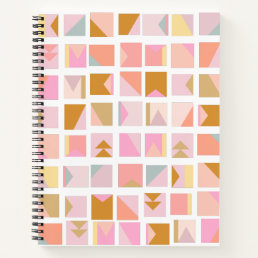Pretty Pastel Colors Modern Geometric Design Notebook