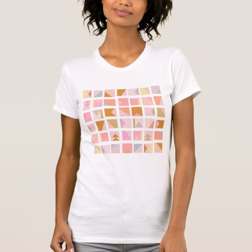 Pretty Pastel Colors Modern Geometric Design T_Shirt