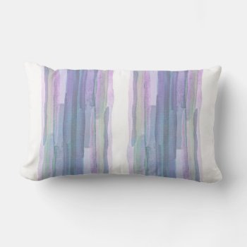 Pretty Pastel Colors Watercolor Stripes Lumbar Pillow by annpowellart at Zazzle