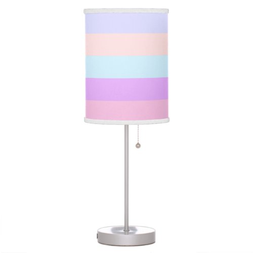 Pretty Pastel Cotton Candy Summer Stripes Pattern Table Lamp