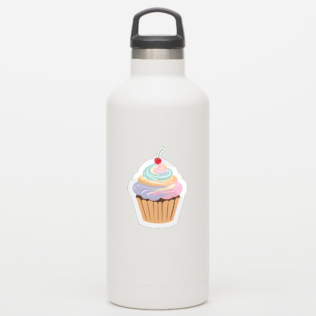 Pretty Pastel Cupcake Sticker (Waterbottle)