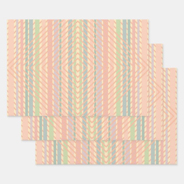 Pretty Pastel Diamond Pattern  Wrapping Paper Sheets (Set)