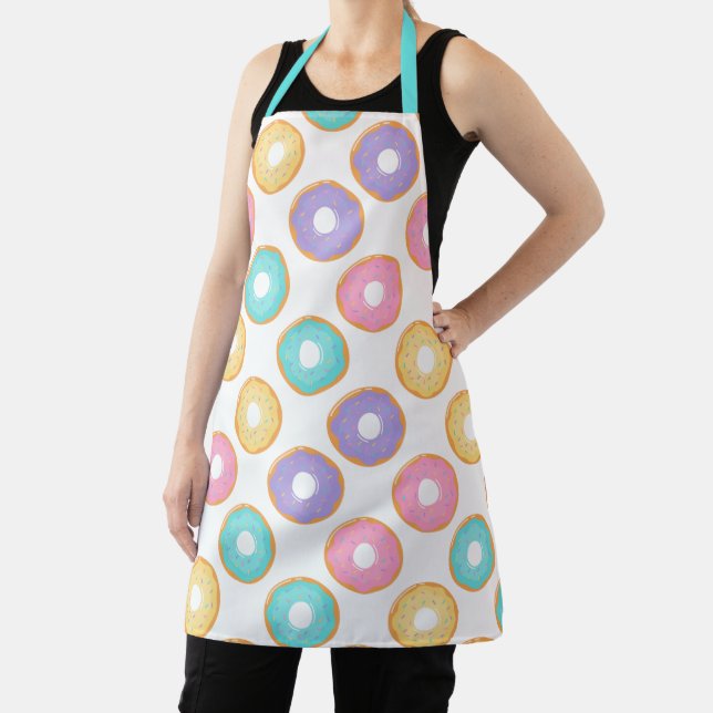 Pretty Pastel Donut Pattern Apron (Insitu)