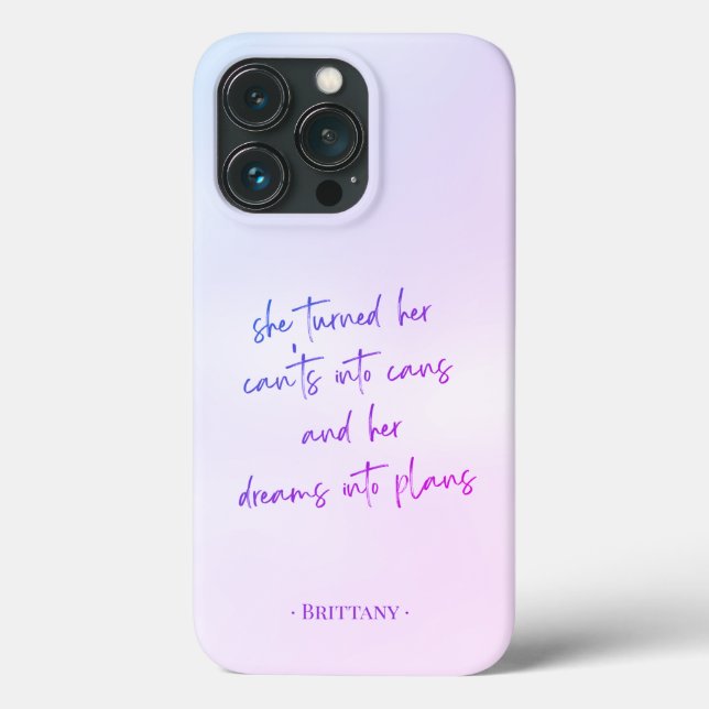 Pretty Pastel Dreams into Plans Quote Case-Mate iPhone Case (Back)