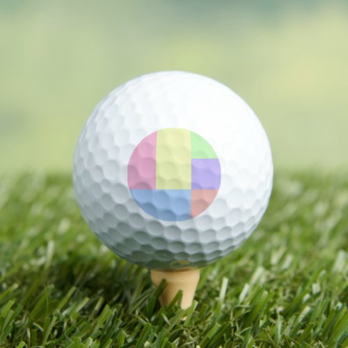 Pretty Pastel Easter Spring Color Block Print Golf Balls