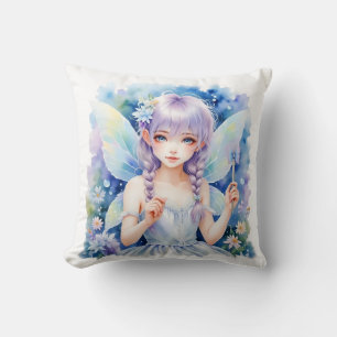 Pretty Pastel Fairy Throw Pillow