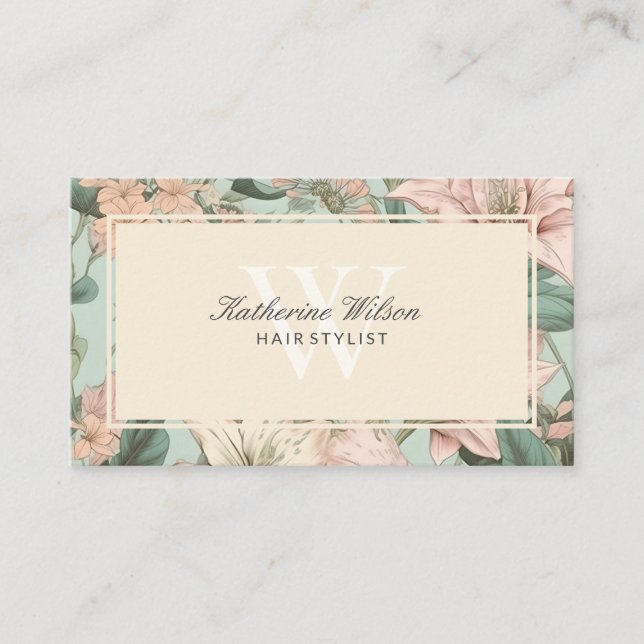 Pretty Pastel Floral Business Card (Front)