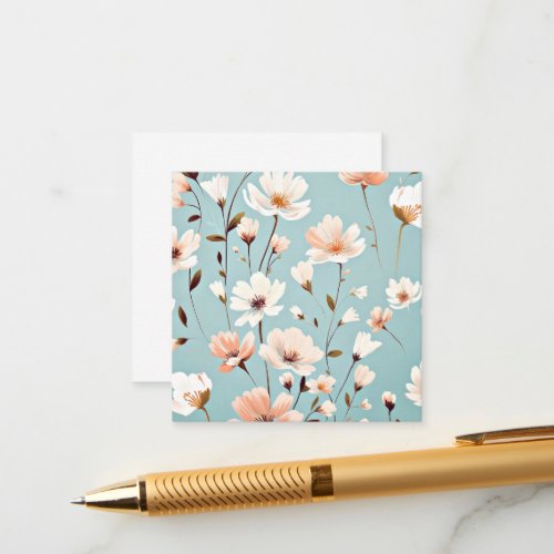 Pretty Pastel Floral Pattern AI Enclosure Card