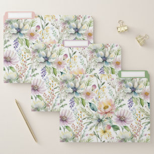 Pretty pastel floral pattern file folder