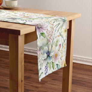 Pretty pastel floral pattern medium table runner