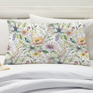 Pretty pastel floral pattern pillow case