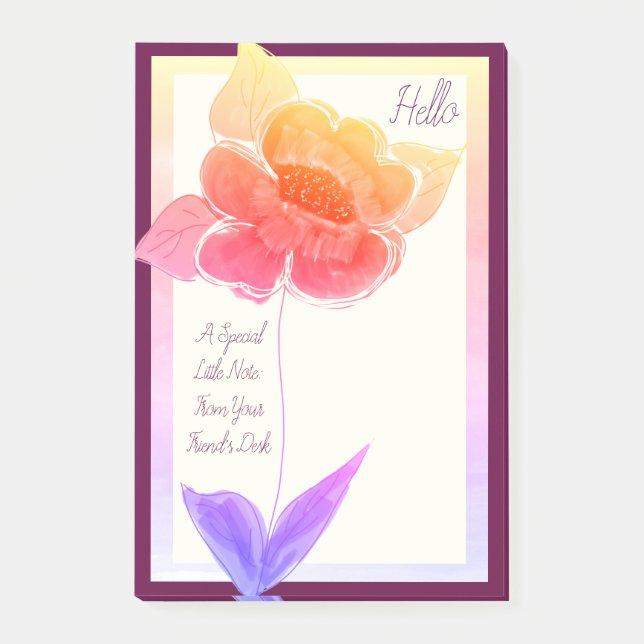 Pretty Pastel Flowered Post-it Notes (Front)