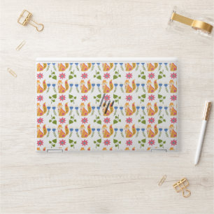 Pretty Pastel Foxy Floral Pattern HP Laptop Skin