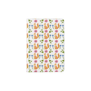 Pretty Pastel Foxy Floral Pattern Passport Holder