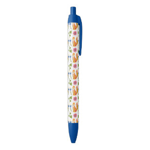 Pretty Pastel Foxy Floral Pattern Pen
