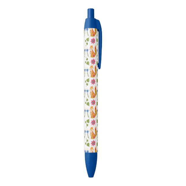Pretty Pastel Foxy Floral Pattern Pen (Bottom (Vertical))