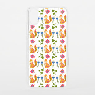 Pretty Pastel Foxy Floral Pattern iPhone XS Case