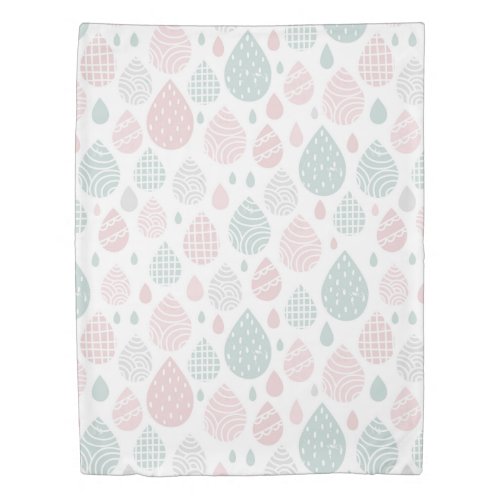 Pretty Pastel Geometric Raindrop Pattern Duvet Cover