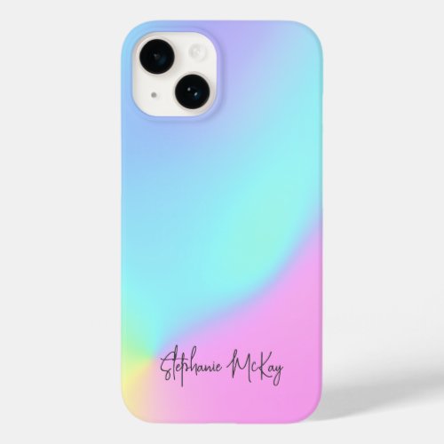 Pretty pastel gradient personalized Case_Mate iPhone 14 case