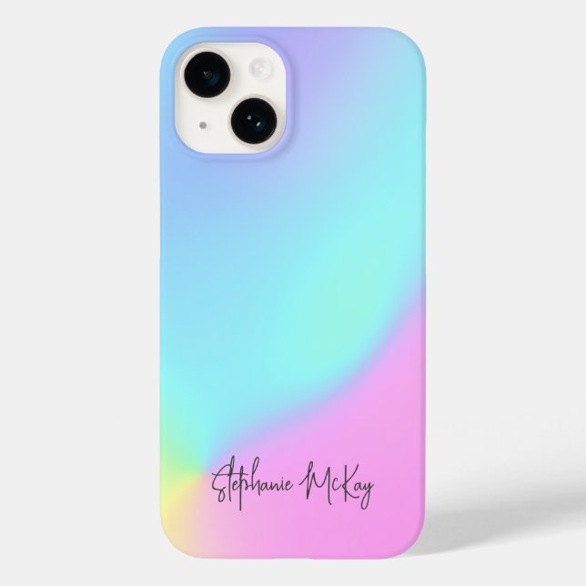 Pretty pastel gradient personalized Case-Mate iPhone case (Back)