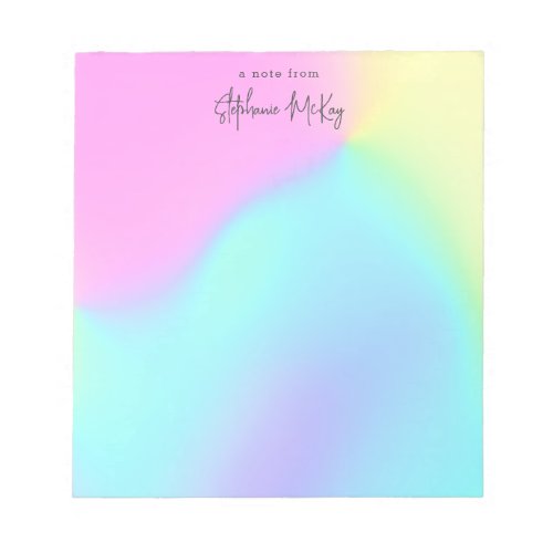 Pretty pastel gradient personalized notepad