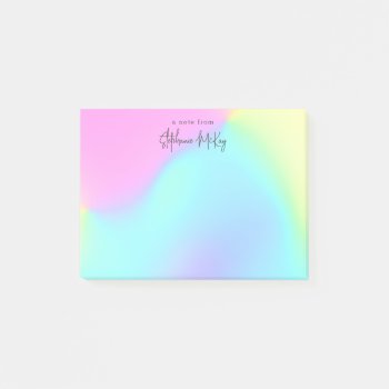 Pretty Pastel Gradient Personalized Post-it Notes by MessyTown at Zazzle