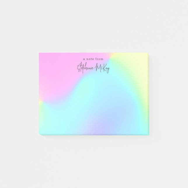 Pretty pastel gradient personalized post-it notes (Front)