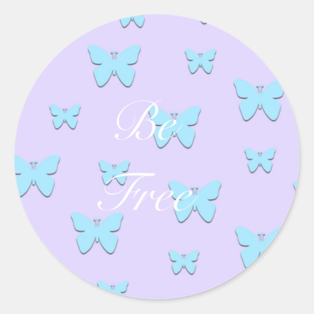 Pretty Pastel Graphic Butterfly Stickers (Front)