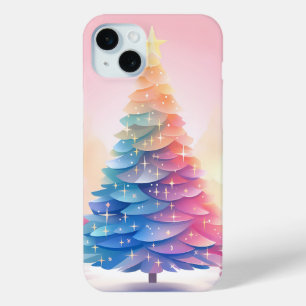 PRETTY PASTEL HOLIDAY CHRISTMAS TREE iPhone 15 PLUS CASE