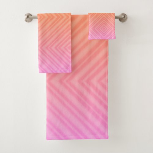 Pretty Pastel Hypnotic Diamond Modern Pop Art  Bath Towel Set