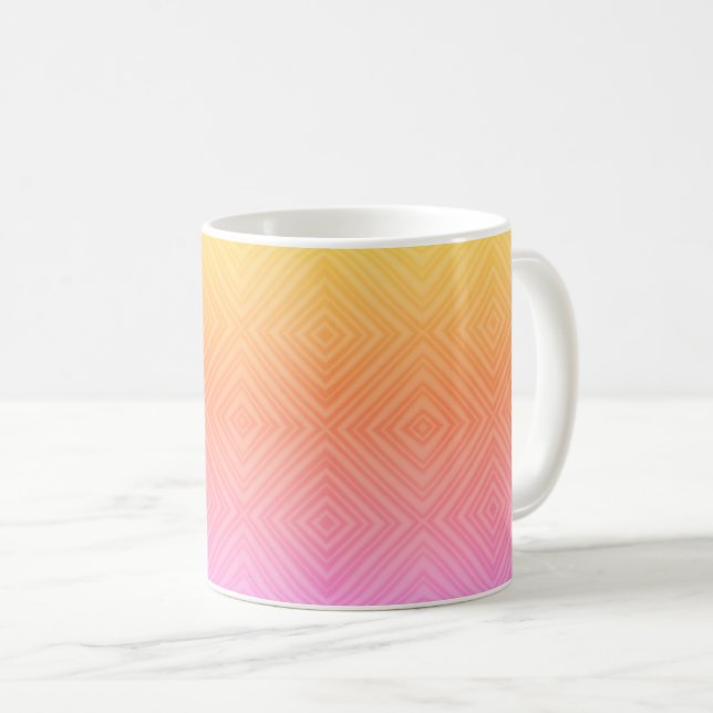 Pretty Pastel Hypnotic Diamond Modern Pop Art  Coffee Mug (Front Right)