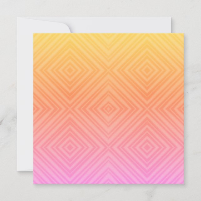 Pretty Pastel Hypnotic Diamond Modern Pop Art Note Card (Front)