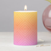 Pretty Sunny Orange & Teal Blue Gradient Pillar good Candle