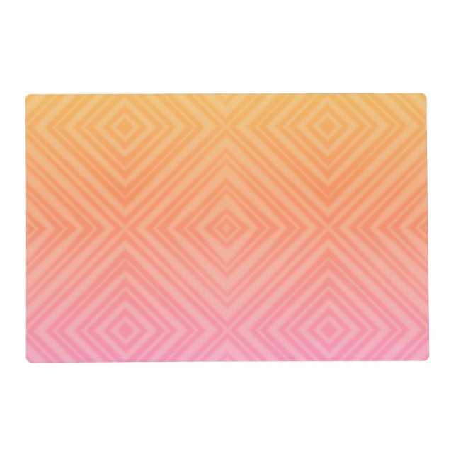 Pretty Pastel Hypnotic Diamond Modern Pop Art Placemat (Front)