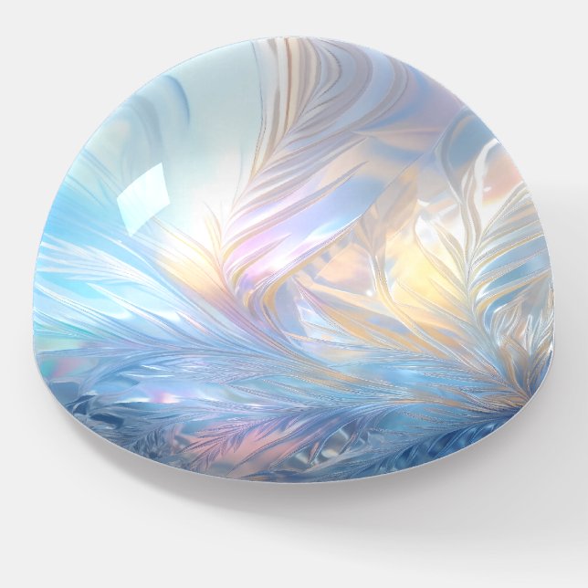 Pretty Pastel Ice Shard Pattern Paperweight (Angled)