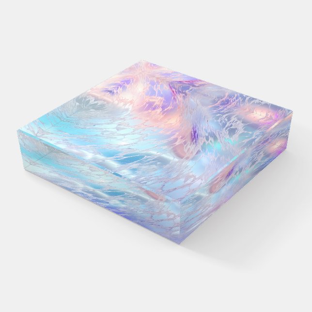 Pretty Pastel Ice Shard Pattern Paperweight (Angled)