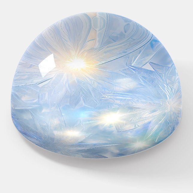 Pretty Pastel Ice Shard Pattern Paperweight (Angled)