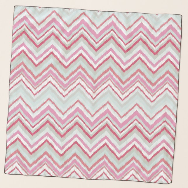 Pretty Pastel Ikat Chevron Zig Zag Pattern Scarf (Pretty pastel ikat chevron stripe pattern scarf)