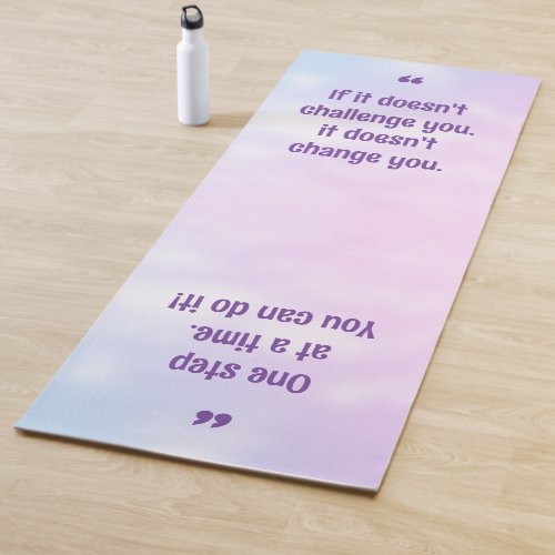 Pretty Pastel Inspirational Quote Yoga Mat