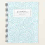Pretty Pastel Leopard Pattern Print Name Blue Planner<br><div class="desc">This stylish planner notebook features a leopard print pattern in light blue. Easy to personalize for any use - a gift, back to school, college, teens, moms, etc! The back contains the same background design as the front. Great for someone who needs to stay organized! For custom design or product...</div>