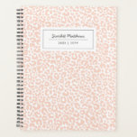 Pretty Pastel Leopard Pattern Print Name Peach Planner<br><div class="desc">This stylish planner notebook features a leopard print pattern in light coral peach. Easy to personalize for any use - a gift, back to school, college, teens, moms, etc! The back contains the same background design as the front. Great for someone who needs to stay organized! For custom design or...</div>