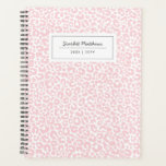 Pretty Pastel Leopard Pattern Print Name Pink Planner<br><div class="desc">This stylish planner notebook features a leopard print pattern in light pink. Easy to personalize for any use - a gift, back to school, college, teens, moms, etc! The back contains the same background design as the front. Great for someone who needs to stay organized! For custom design or product...</div>