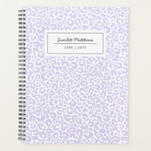 Pretty Pastel Leopard Pattern Print Name Purple Planner