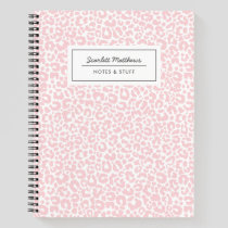 Pretty Pastel Leopard Print Pattern Pink Notebook