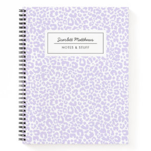 Pretty Pastel Leopard Print Pattern Purple Notebook
