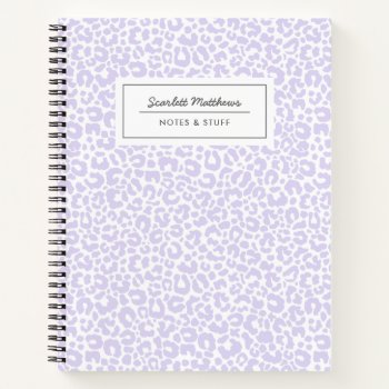 Pretty Pastel Leopard Print Pattern Purple Notebook by Orabella at Zazzle