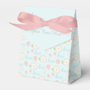 Pretty Pastel Love and Flowers Pattern Custom Text Favor Boxes