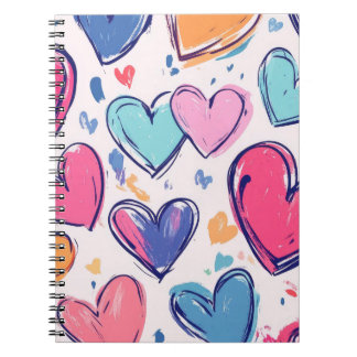 Pretty Pastel Love Hearts Valentines Notebook