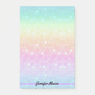 Pretty Pastel Mermaid Personalized Name Large Post-it Notes